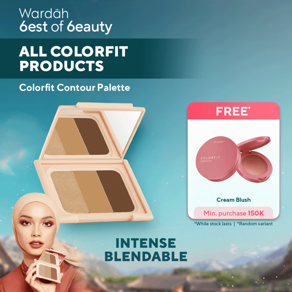 WARDAH Highlighter Contour Colorfit Highlight Contour Palette - 3 in 1 Highlighter, Contour, Conceal
