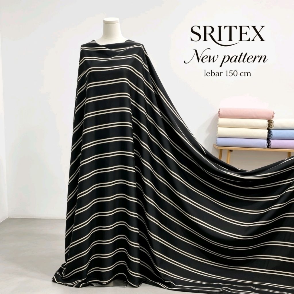 kain silk motif salur - kain salur satin silk - kain satin motif - kain satin salur motif