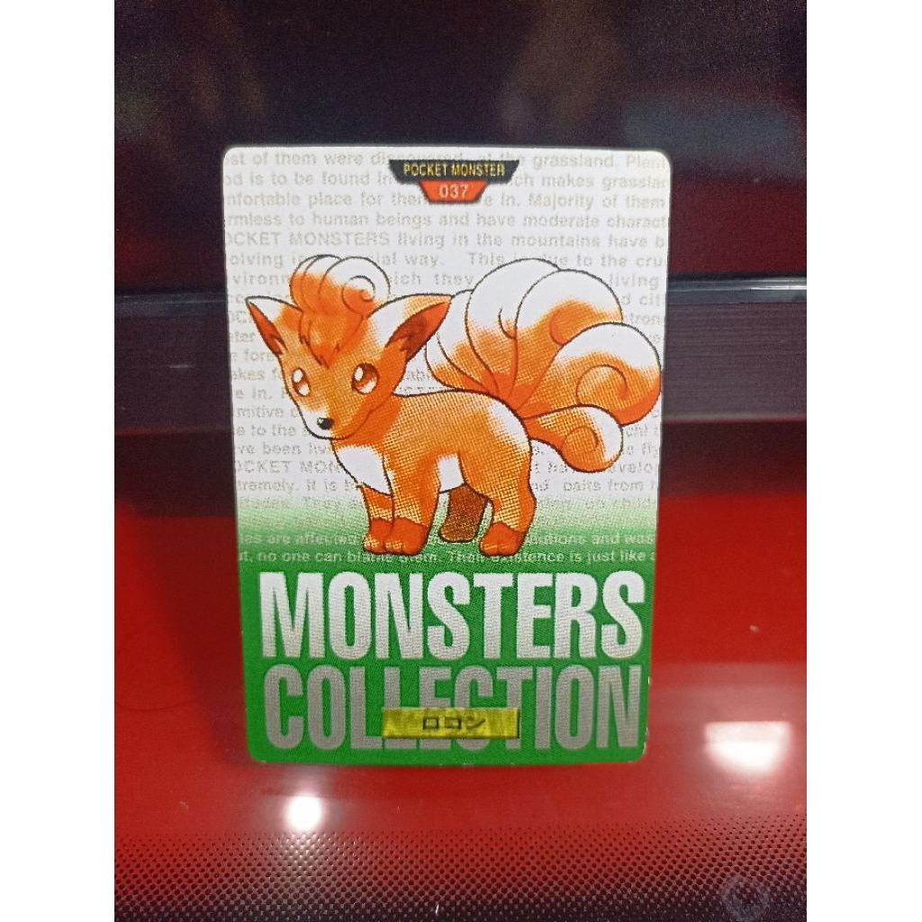 Kartu Pokemon Vulpix vintage Carddass 1996
