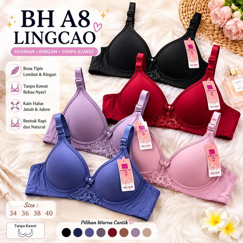 Bra Lingcao A8 Original | BH Busa Tanpa Kawat Lingcao | BH Lingcao Original Premium
