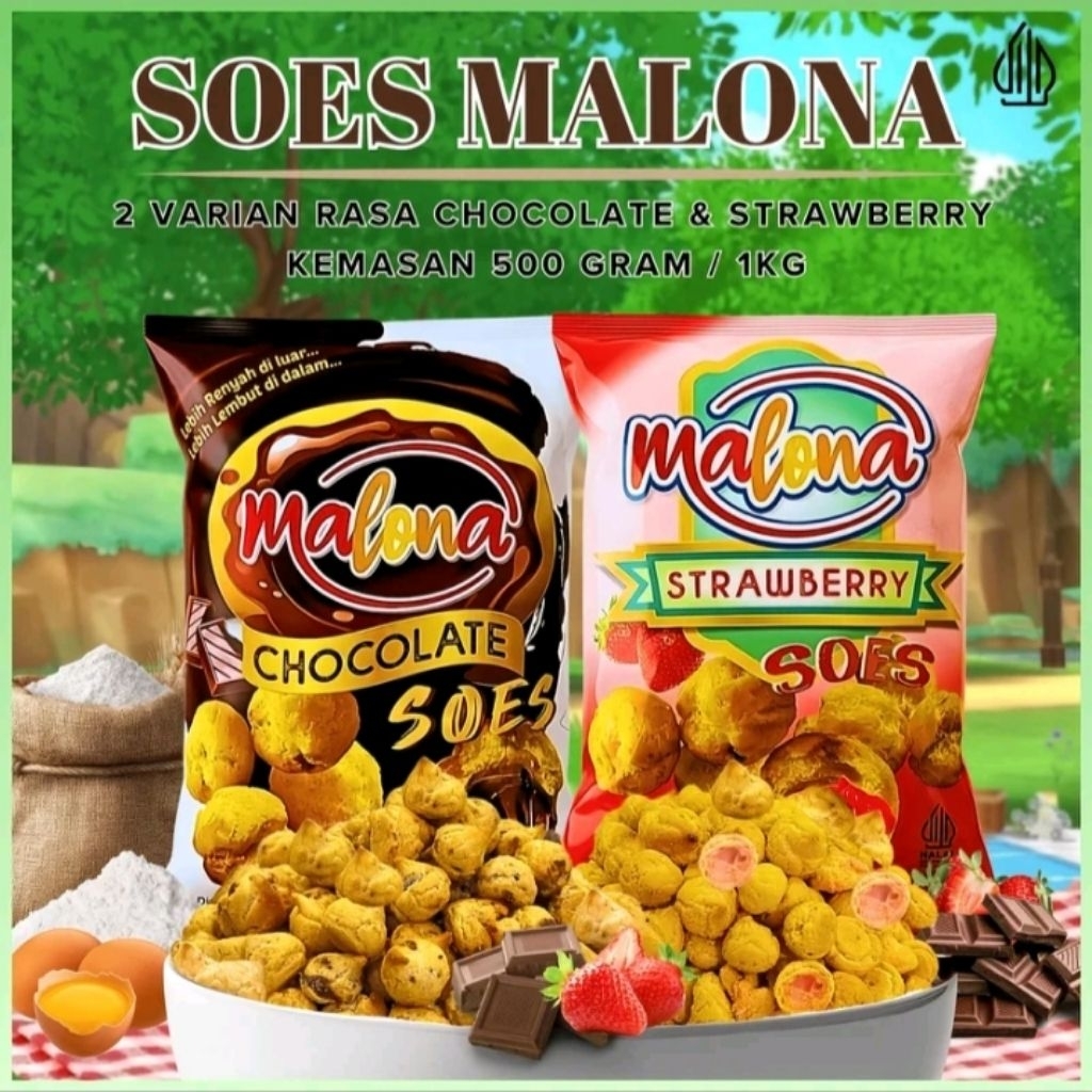 GR shop - Soes Coklat dan Strawberry Malona 500gr & 1kg
