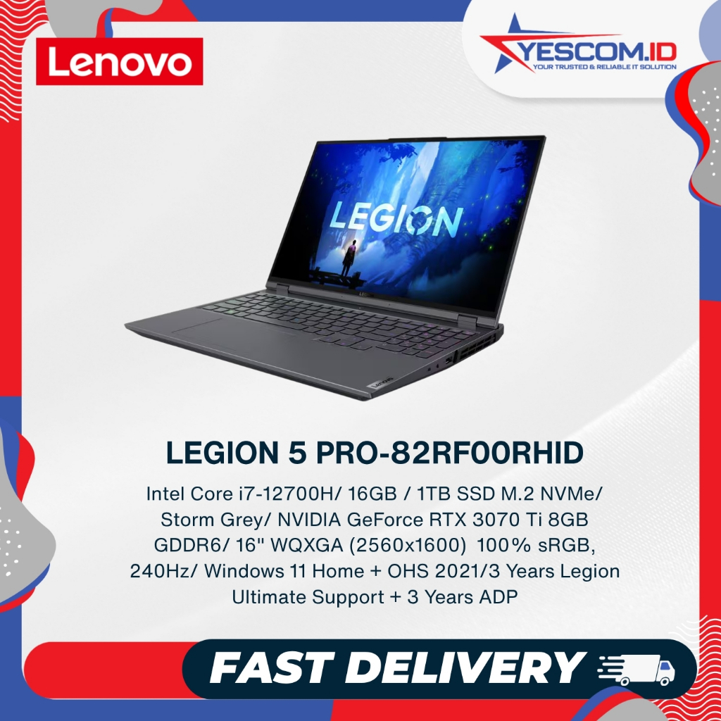Lenovo Legion 5i Pro 16IAH7H-82RF00RHID /Core i7-12700H/16 GB/1 TB/ NVIDIA GeForce RTX™ 3070 /Storm 