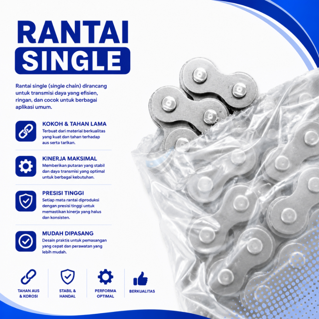 Rantai Single Roller Chain Conveyor Berkualitas Berbagai Ukuran