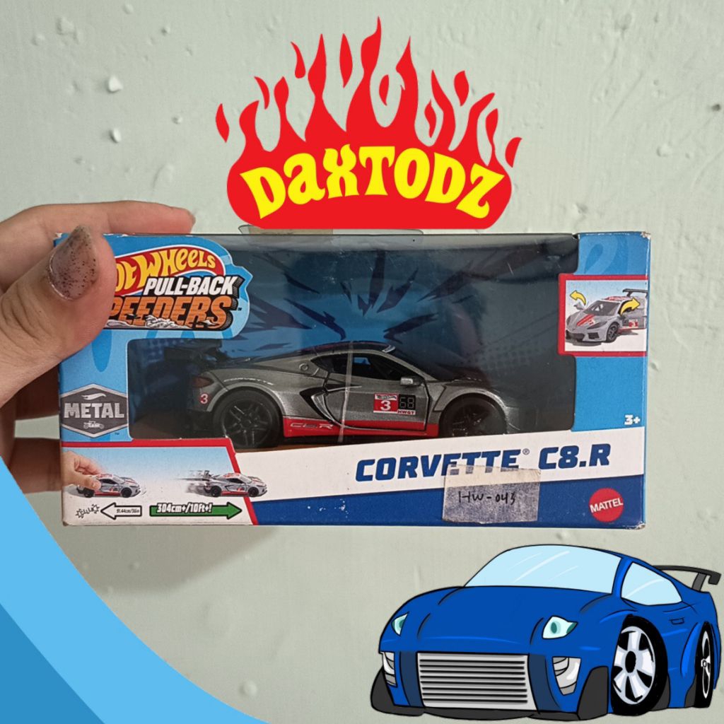 hot wheels pullback speeders corvette c8.r