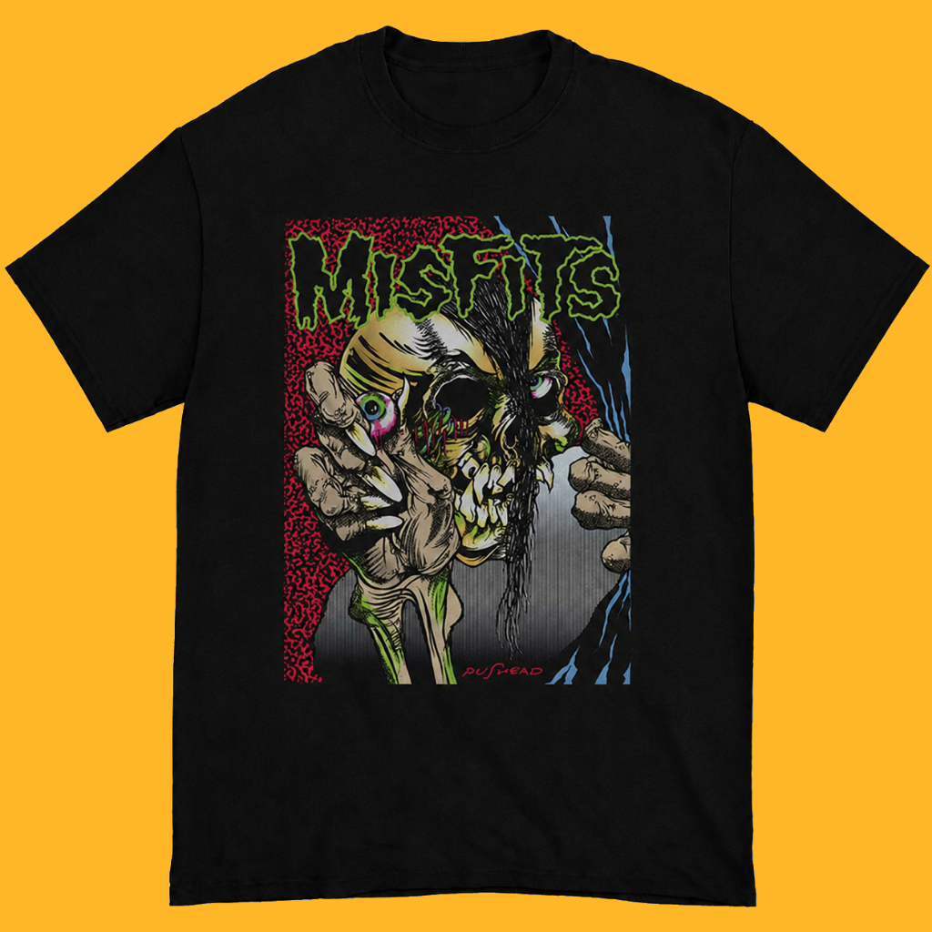 Kaos Band MISFITS Pushead Vintage Retro - T-Shirt Reguler & Boxy Unisex Baju band Merchandise