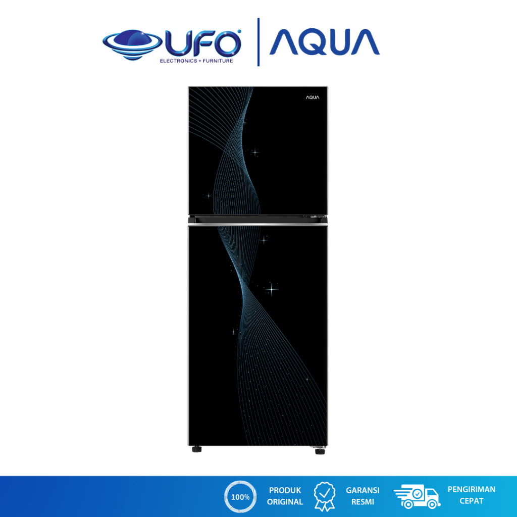 Aqua Kulkas 2 Pintu fitur Turbo Cooling, Bigger Freezer, -1° C Chiller Box, Humidity Control, H-DEO 