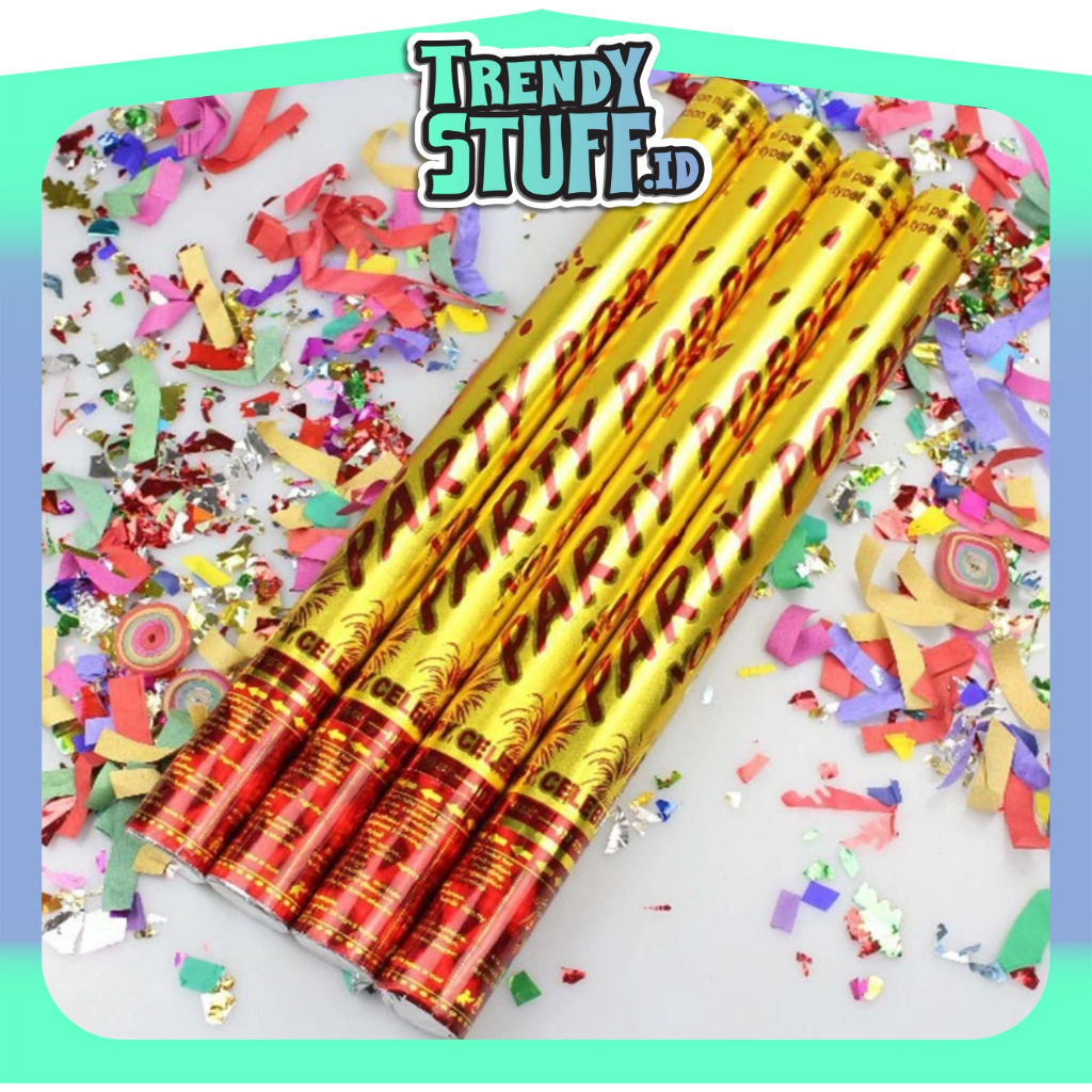 TRENDYSTUFF Popper Party Ulang Tahun 60Cm Confetti Pesta Pernikahan 40Cm Petasan Pesta Semburan Kert