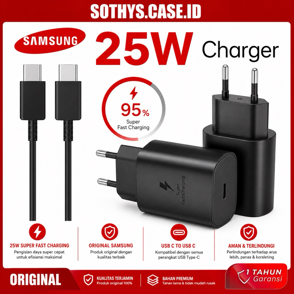 Charger Samsung Original PD 25W Super Fast Charging Usb Type C To C