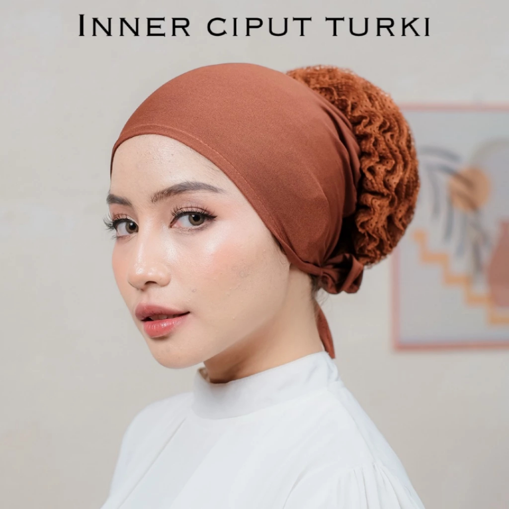 Inner Ciput Turki Cepol Bahan Jersey Premium Renda Daleman Kerudung Turkey Anti Pusing Dan Nyaman