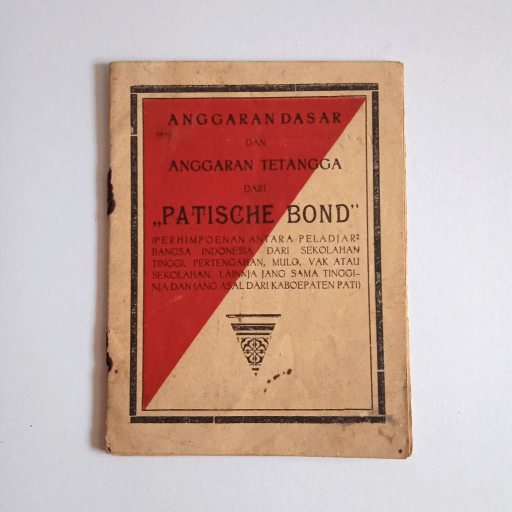 Antik Vintage Buku Saku Lama Era Kolonial Anggaran Dasar Perhimpunan Pelajar Kota Pati PATISCHE BOND