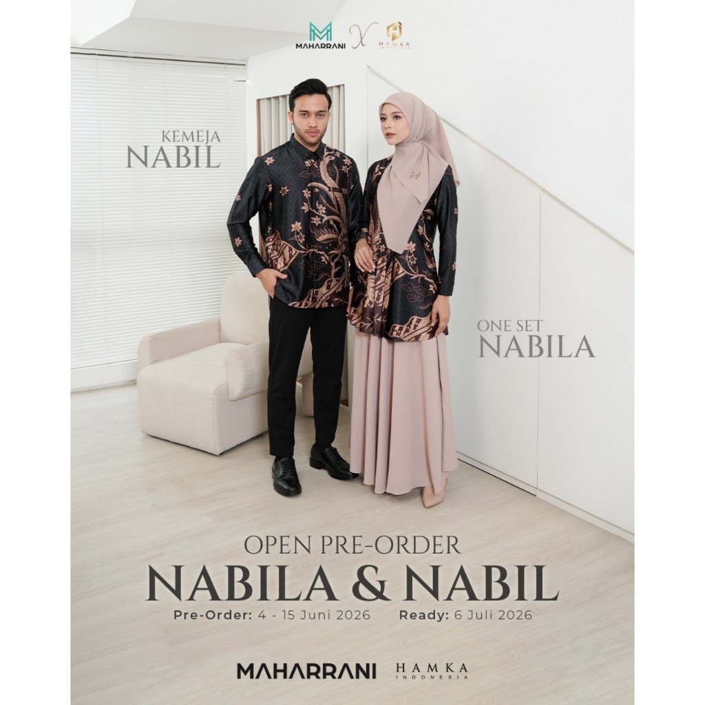 One Set Nabila dan Kemeja Nabil by Mharrani, Set Tunik Batik, Kemeja Batik, Couple Batik, Couple For