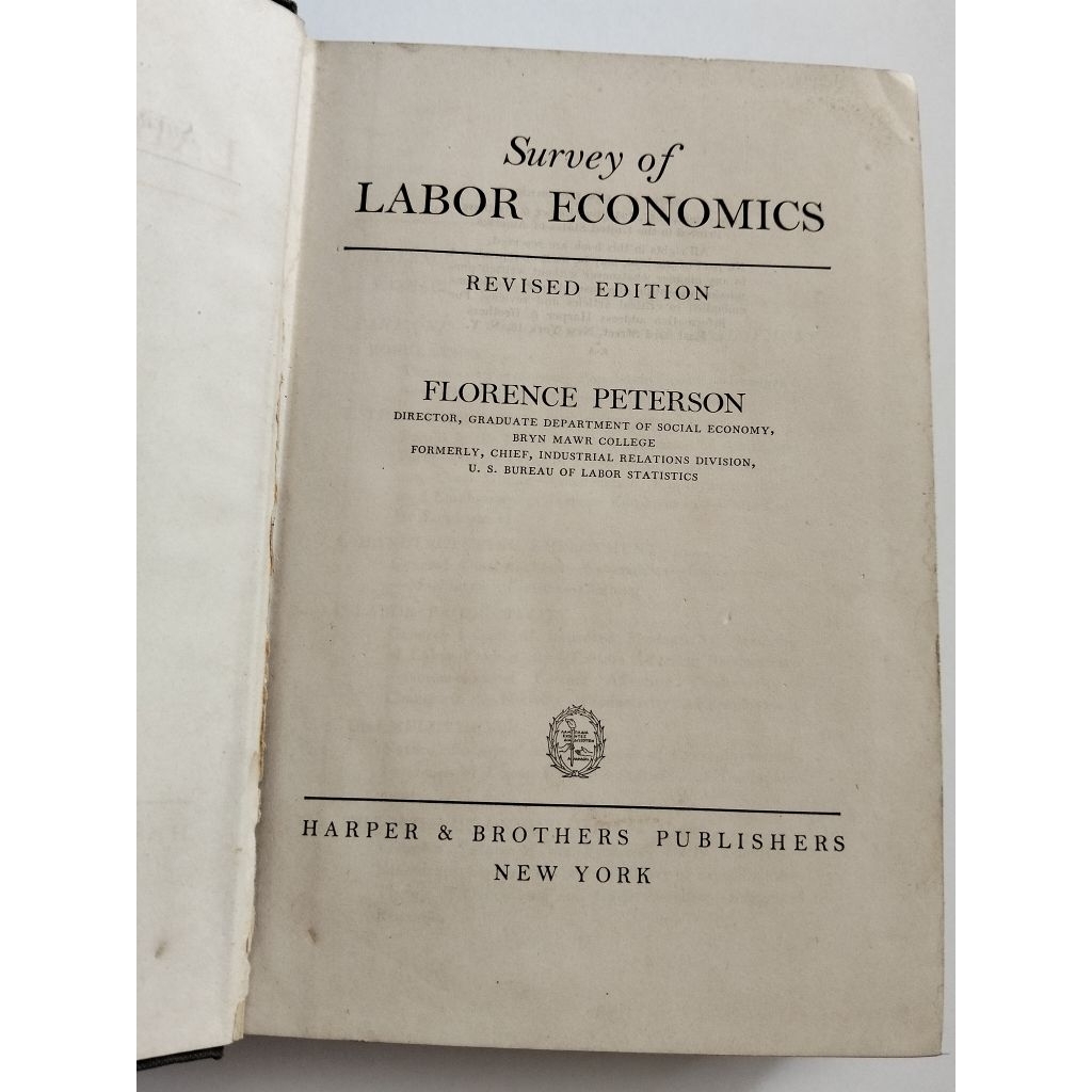 Buku Bisnis/Investasi Survey of Labor Economics Edisi Revisi By Florence Peterson Hardcover