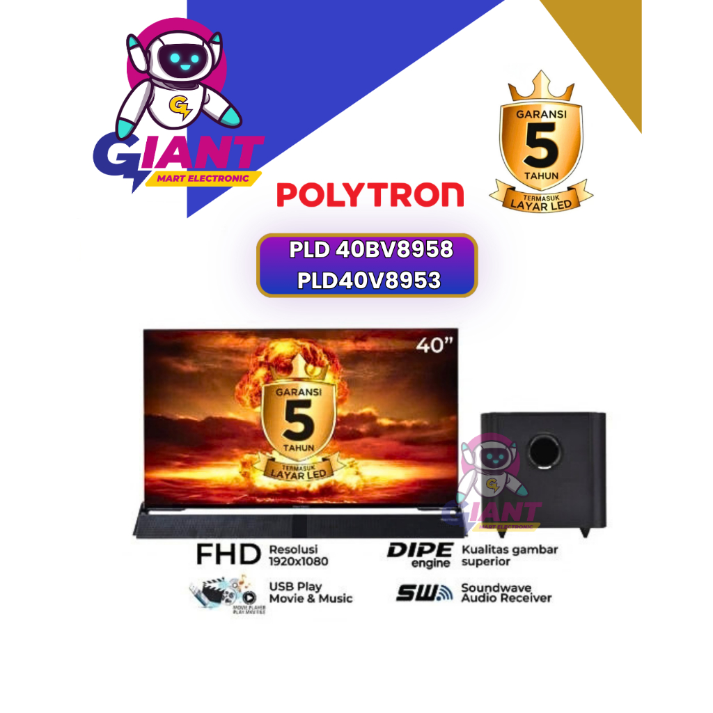 LD TV POLYTRON PLD 40BV8958/PLD40V8953 CINEMAX SOUNDBAR 40 INCH