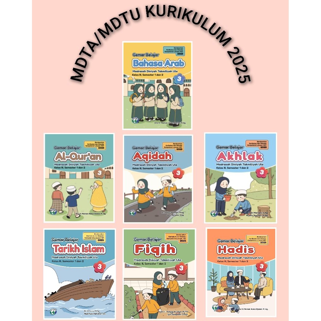 SATU PAKET BUKU MDTA/MDTU KELAS 3 KURIKULUM 2025 - Versi 6 Tahun