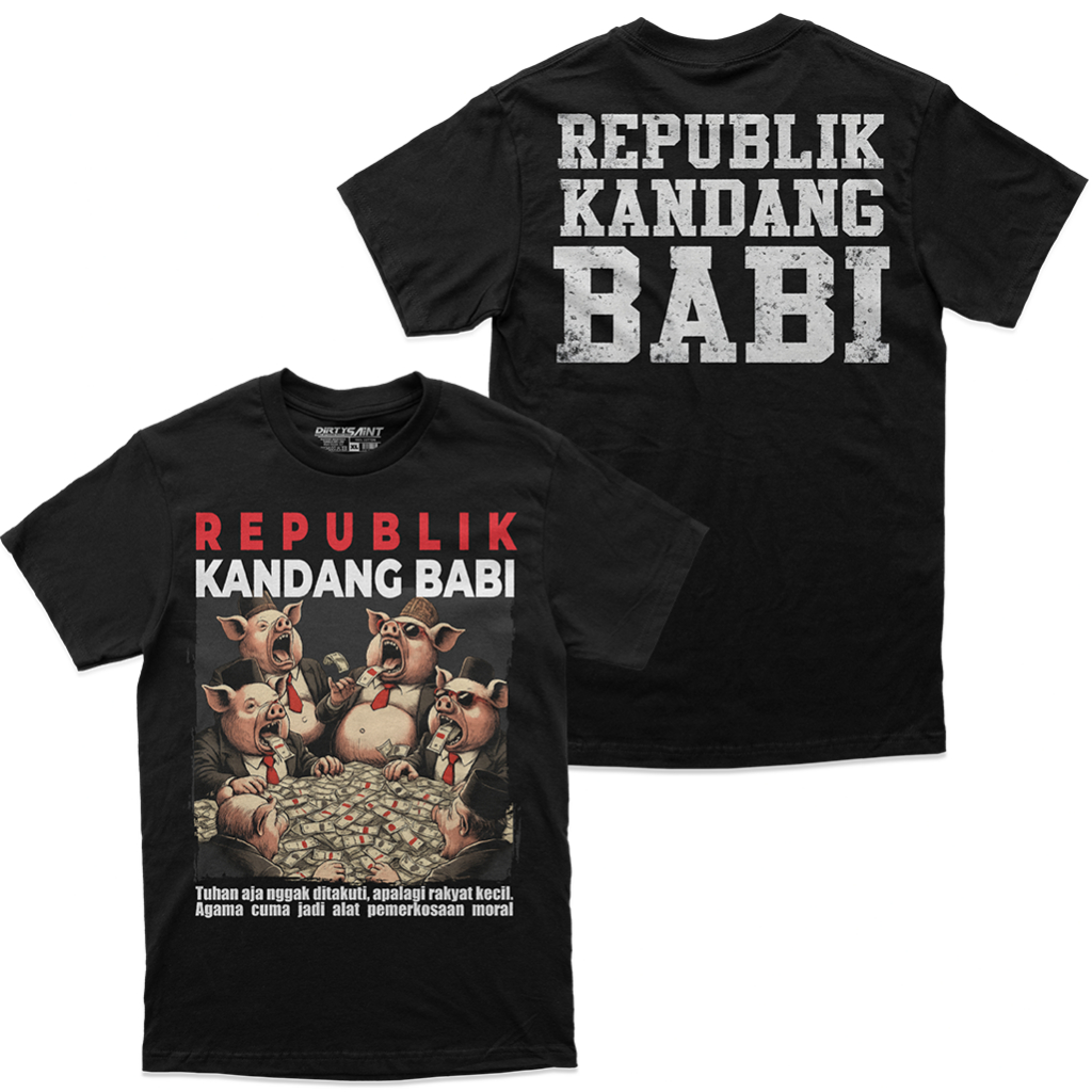Kaos Republik Kandang Babi_Baju Tshirt Distro Dewasa Pria/Wanita 100% Cotton Combed