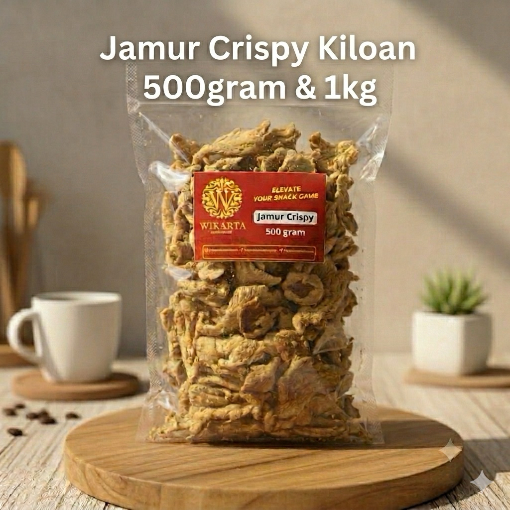 500gram/1kg - KERIPIK JAMUR KRISPY jamur crispy jamur tiram renyah jamur snack Kiloan camilan jamur 