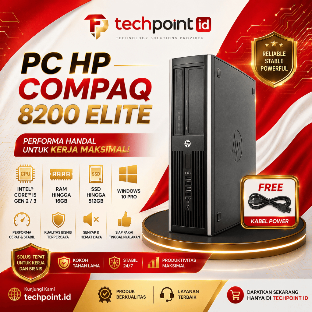 HP Compaq 8200 Elite Core i5 | PC Desktop Bisnis Premium | Cepat, Stabil & Siap Kerja