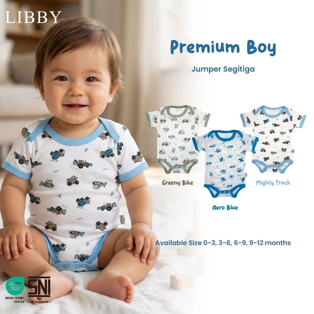 Libby Baby Jumper Segitiga 3IN1 (BACA : MOTIF RANDOM) | Baju Bayi Libby Baby|Jumper Bayi Libby Baby 