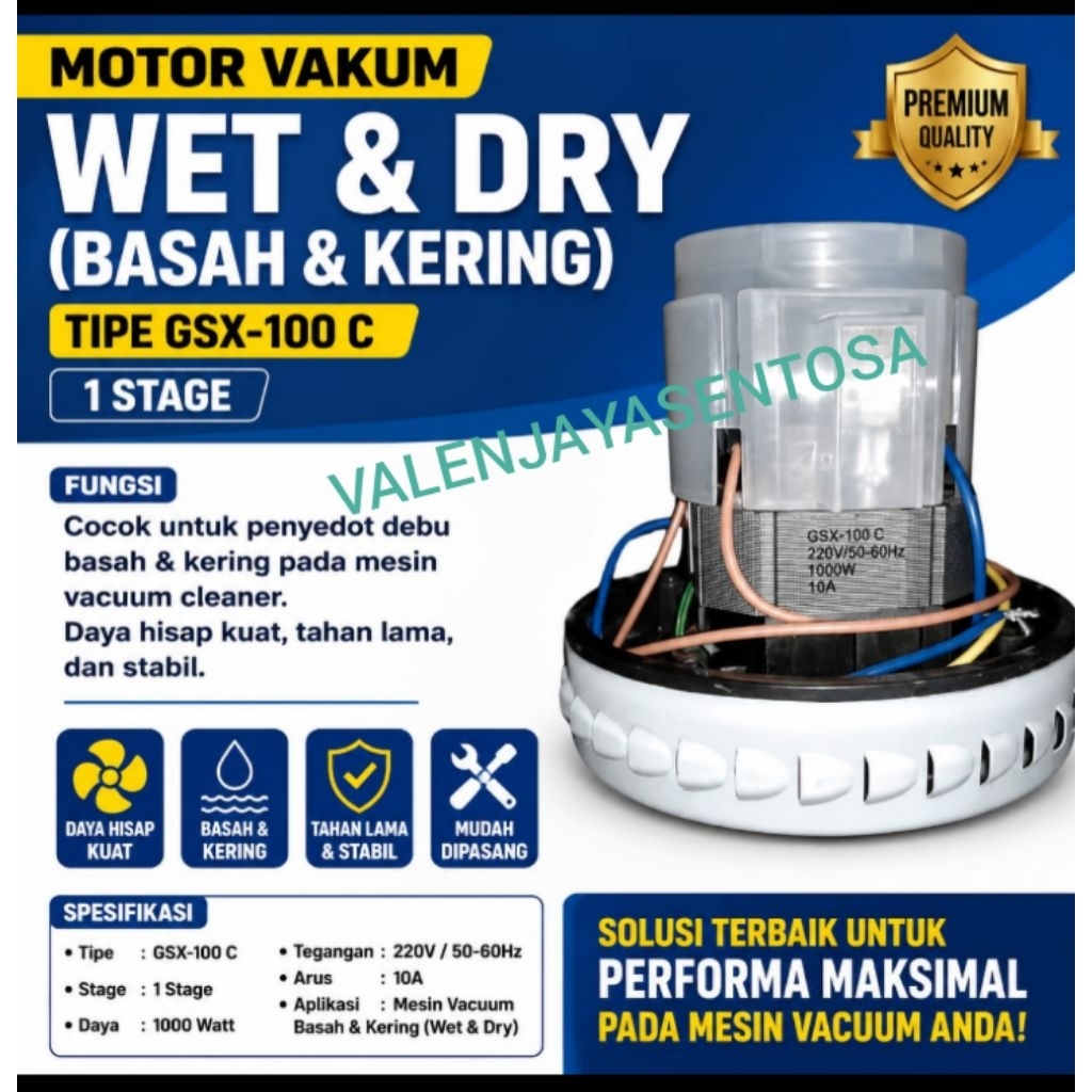 Motor vacum 1 kipas  GSX 100 sparepart vacum cleaner