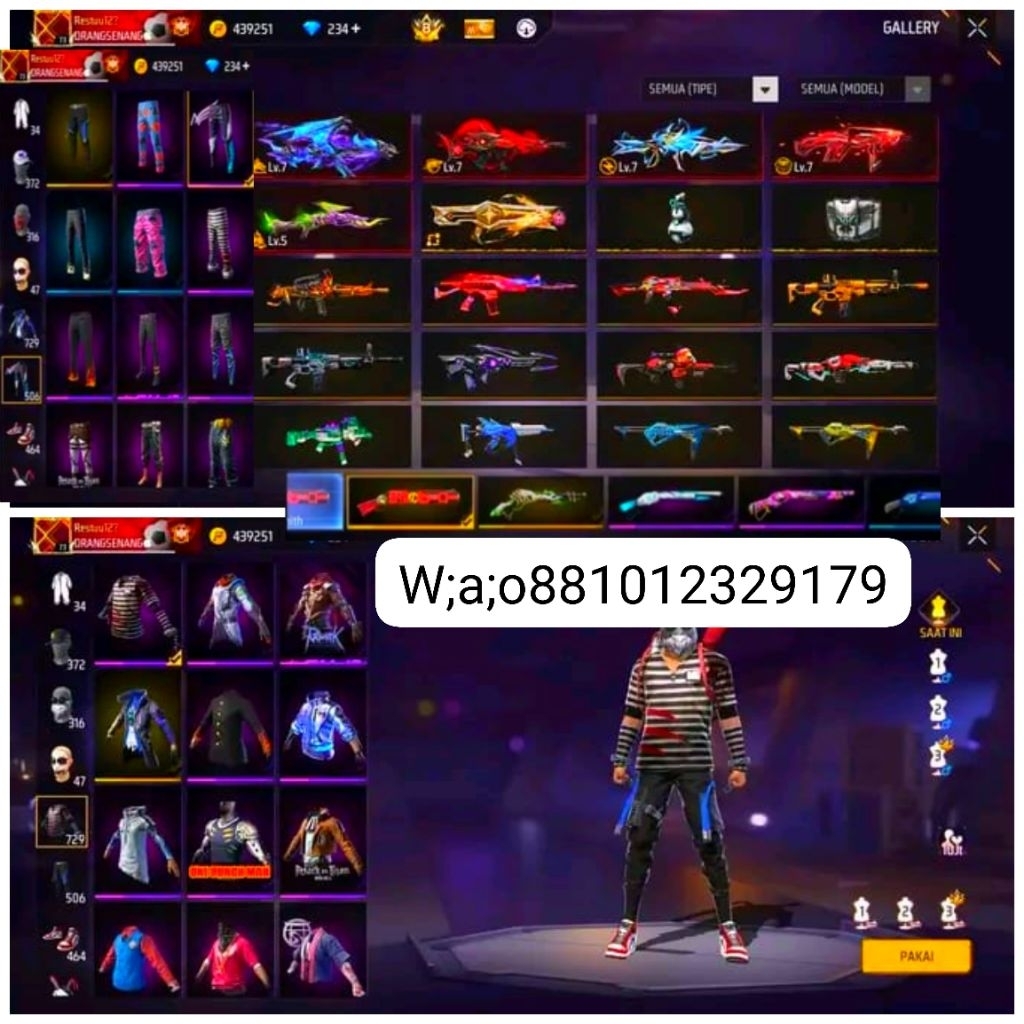 Jual akun free fire,FF aman season old