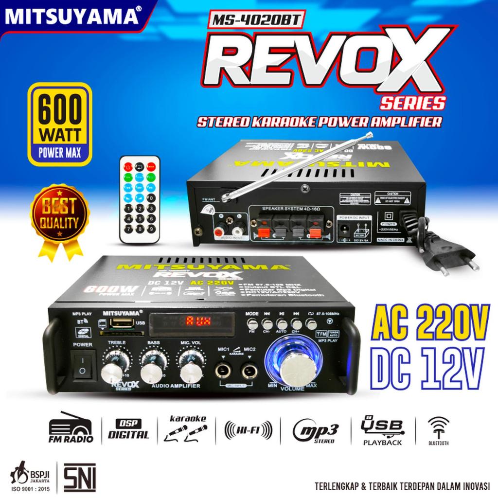 POWER Amplifier Bluetooth MINI Fleco Audio Power MS-4020BT REVOK 600W