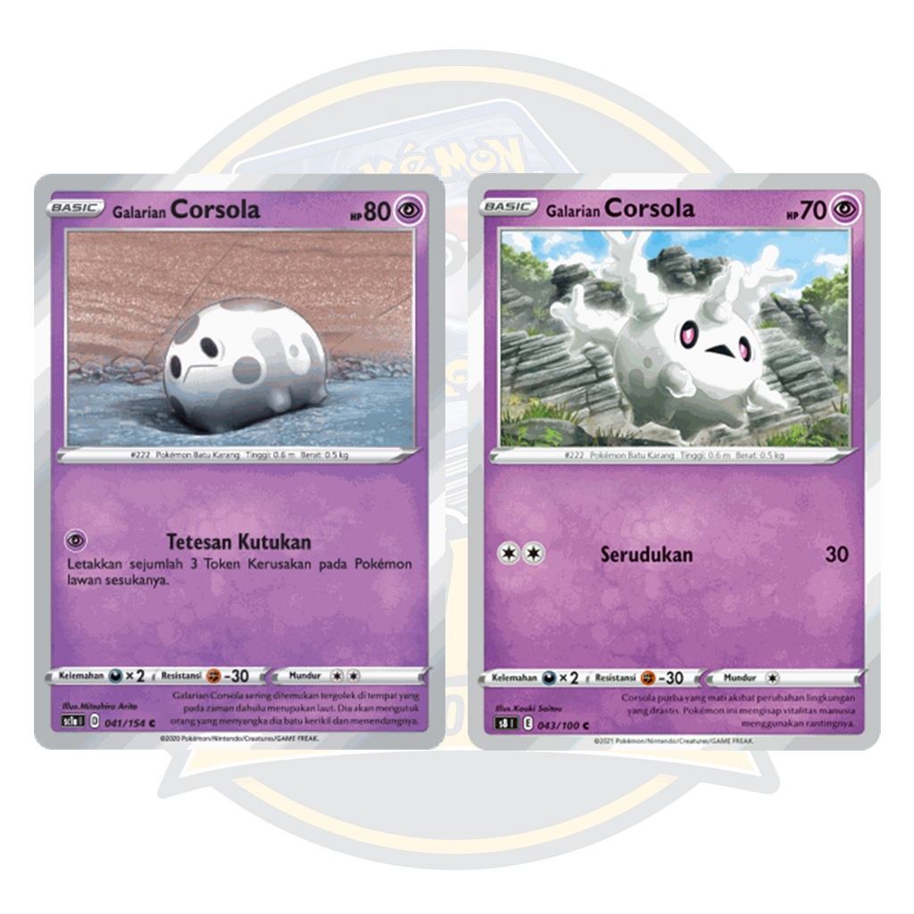Kartu Pokemon TCG - CORSOLA - Bulk Common C - Indonesia - SC1A // S8