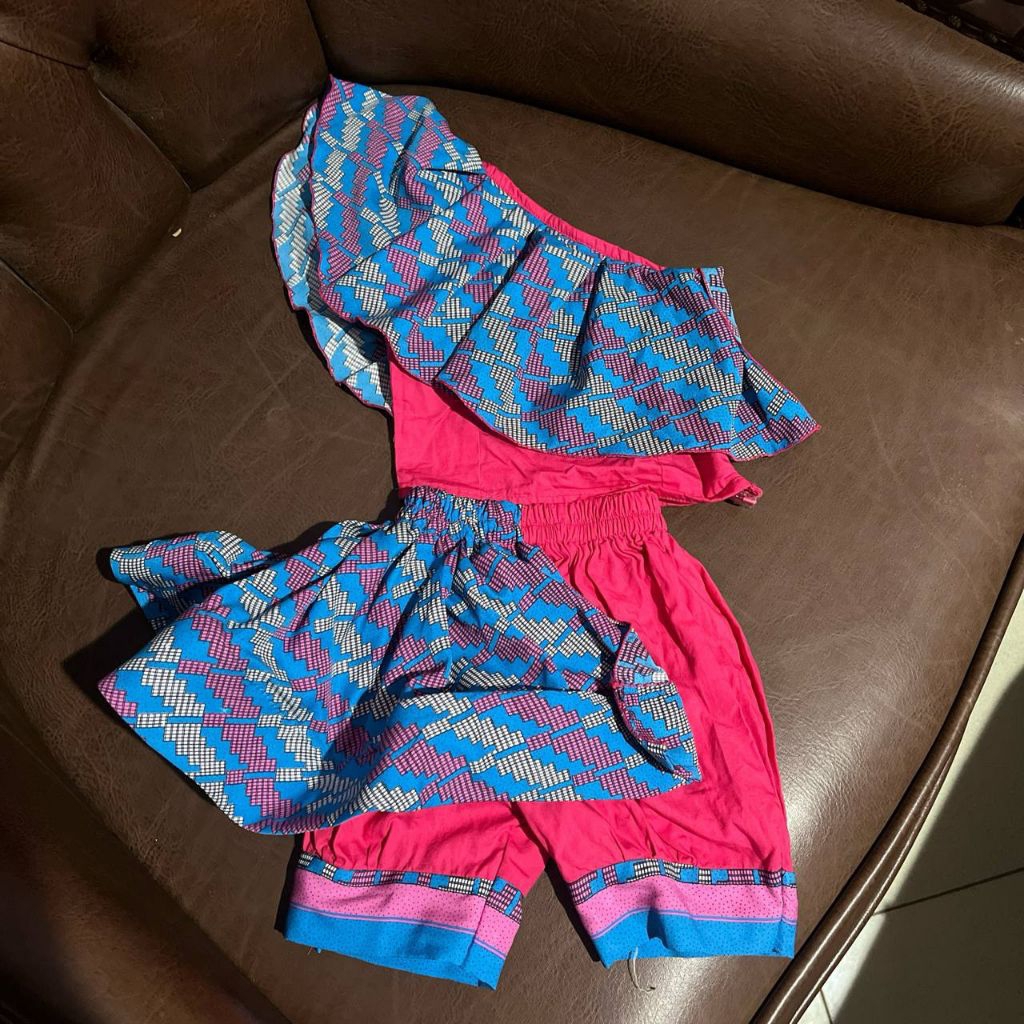 One set Oneshoulder Fashion Show tema Colourfull / Casual Anak Perempuan 3-6th| Baju Menyanyi Anak S