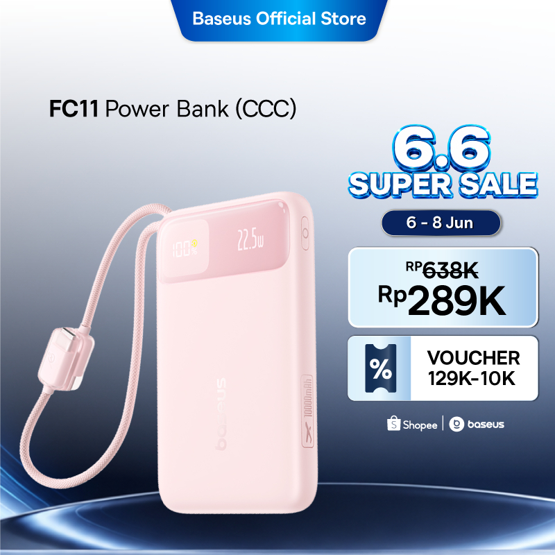 Baseus EnerFill FC11 10000mAh 22.5W Fast Charging Power Bank with Built-in Type- C + Lightning