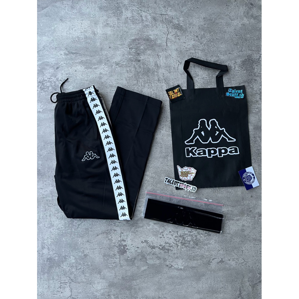 Trackpants Kappa Tapped Black-White