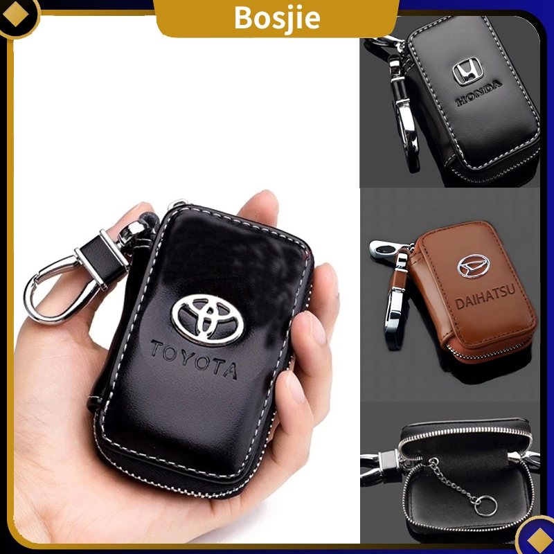 Dompet Gantungan Kunci Mobil Motor Car Leather Protection Key Case Cover PU Leather Logo Toyota Saru