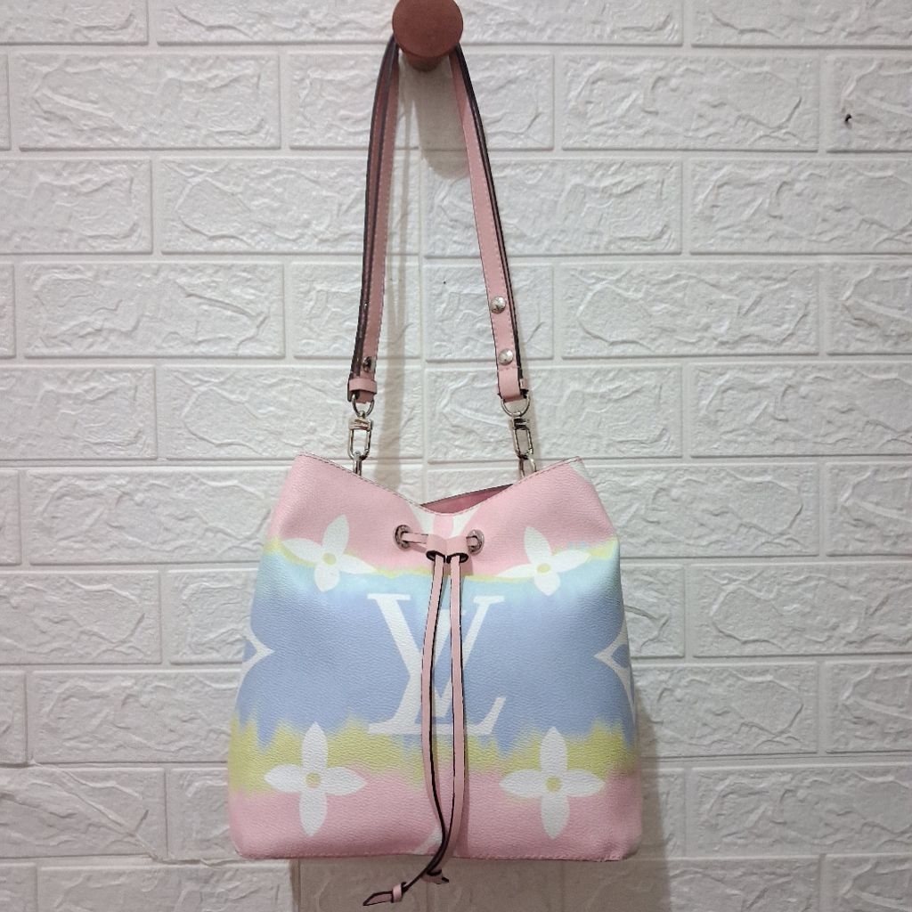 Tas elpong rainbow serut slempang
