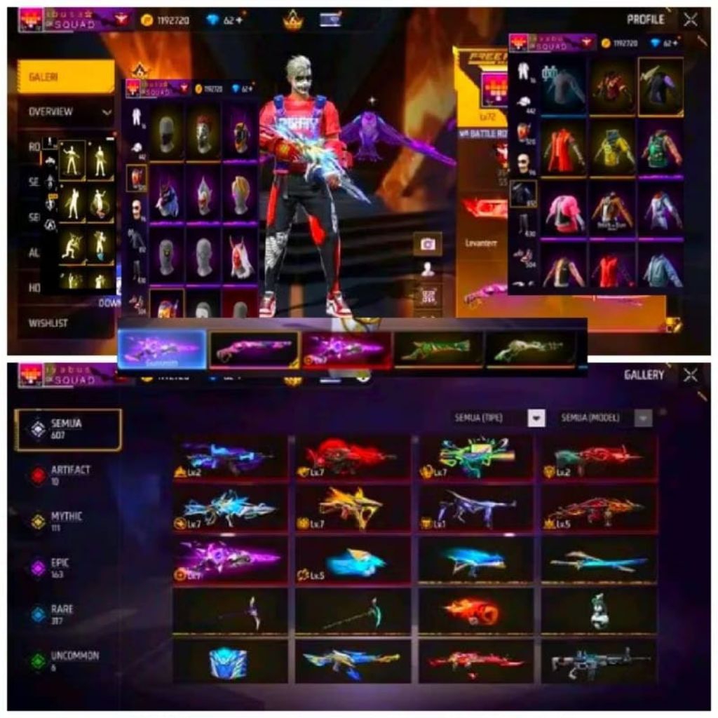 Bayar di tempat akun game fire free sultan lengkap