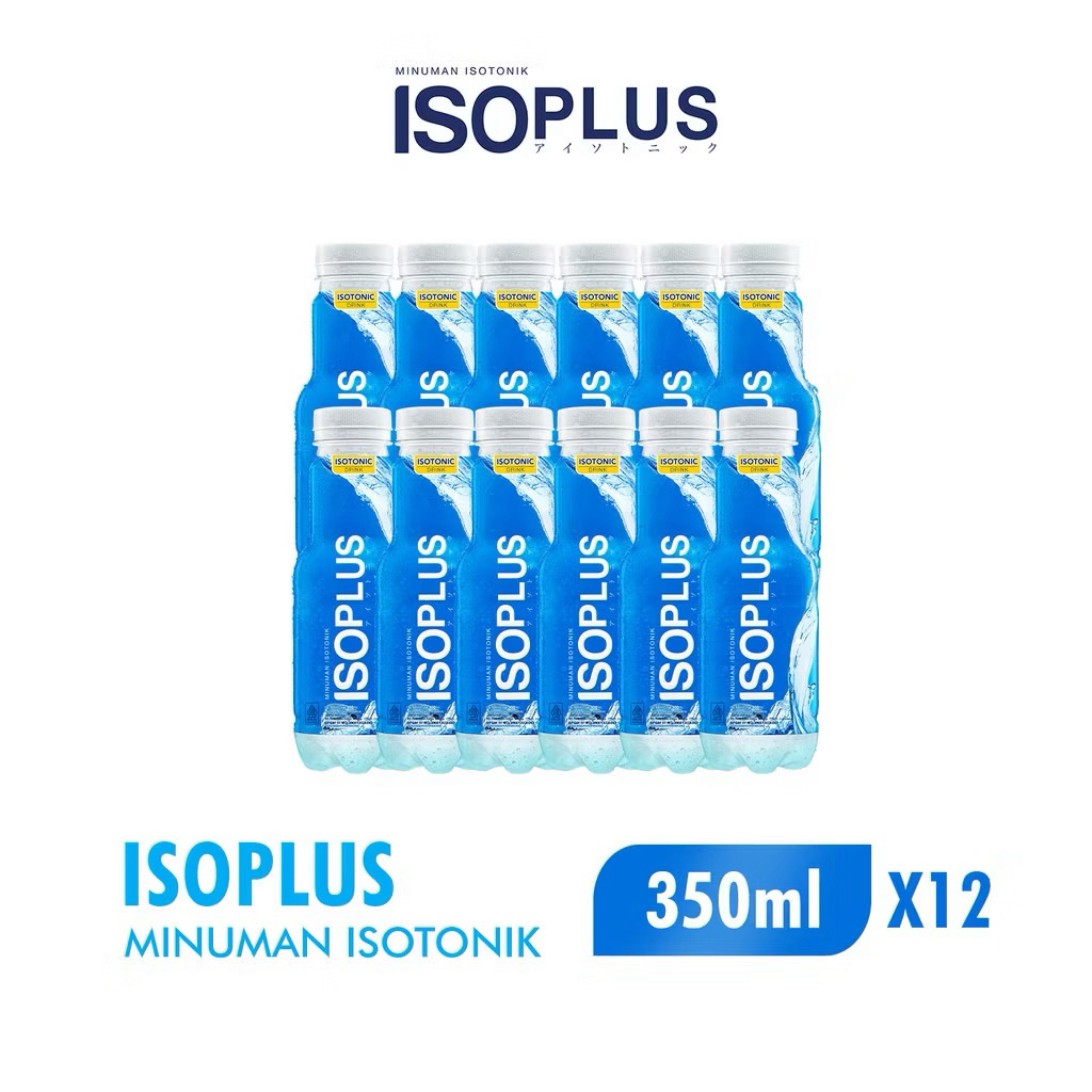 {BATAM} Minuman Isotonik ISOPLUS 12 Botol 350ml - Merehidrasi Tubuh, Menyeimbangkan Ion, Mudah Diser