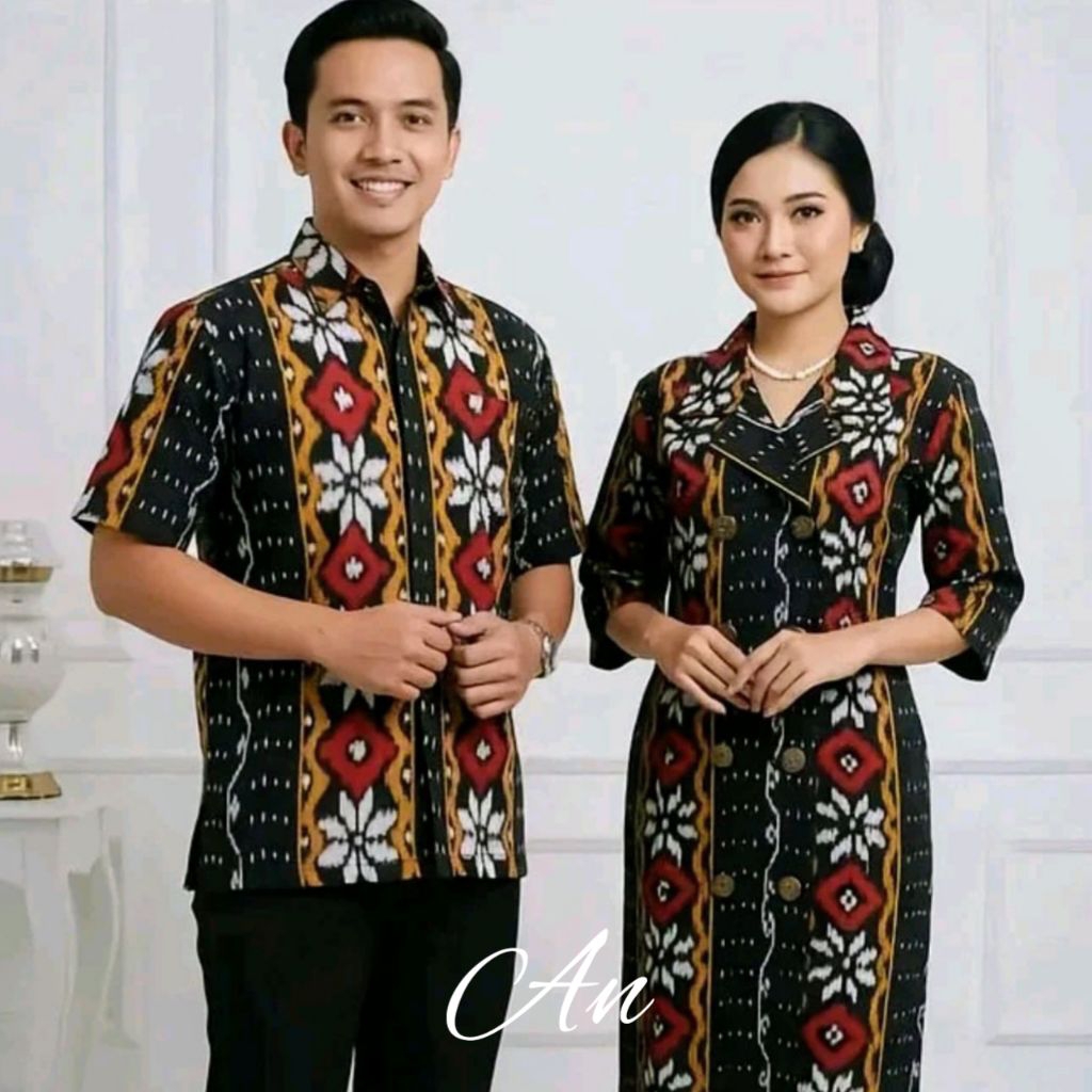 ANANTA ~ DRESS TENUN TERBARU SET COUPLE KEMEJA TENUN BATIK SRAGAM