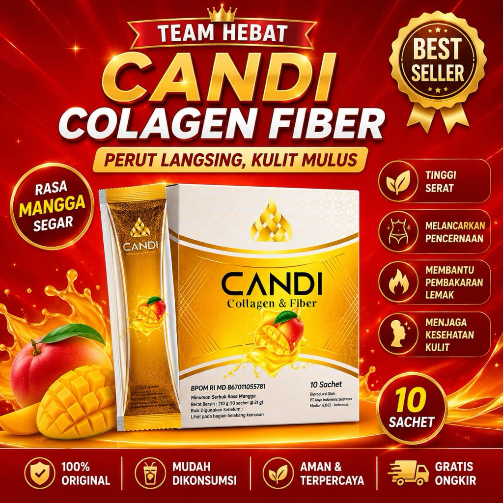 CANDI COLLAGEN FIBER MINUMAN PELANGSING PEMBLOKIR LEMAK DIET DETOX LEMAK PERUT BUNCIT MELANCARKAN BA