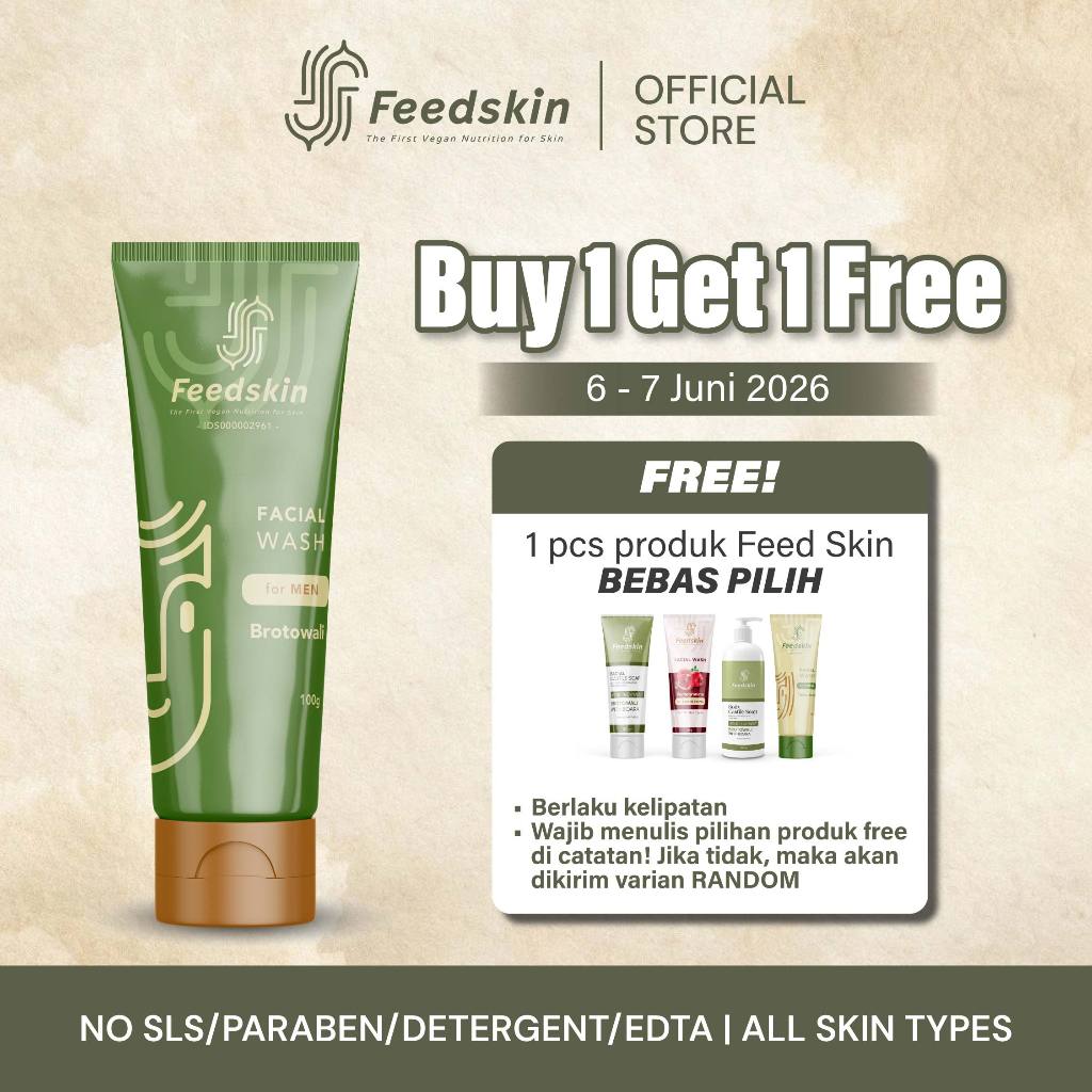 FEED SKIN Facial Wash Brotowali | Sabun Anti Jerawat | Sabun Anti Komedo | Sabun Kulit Berminyak