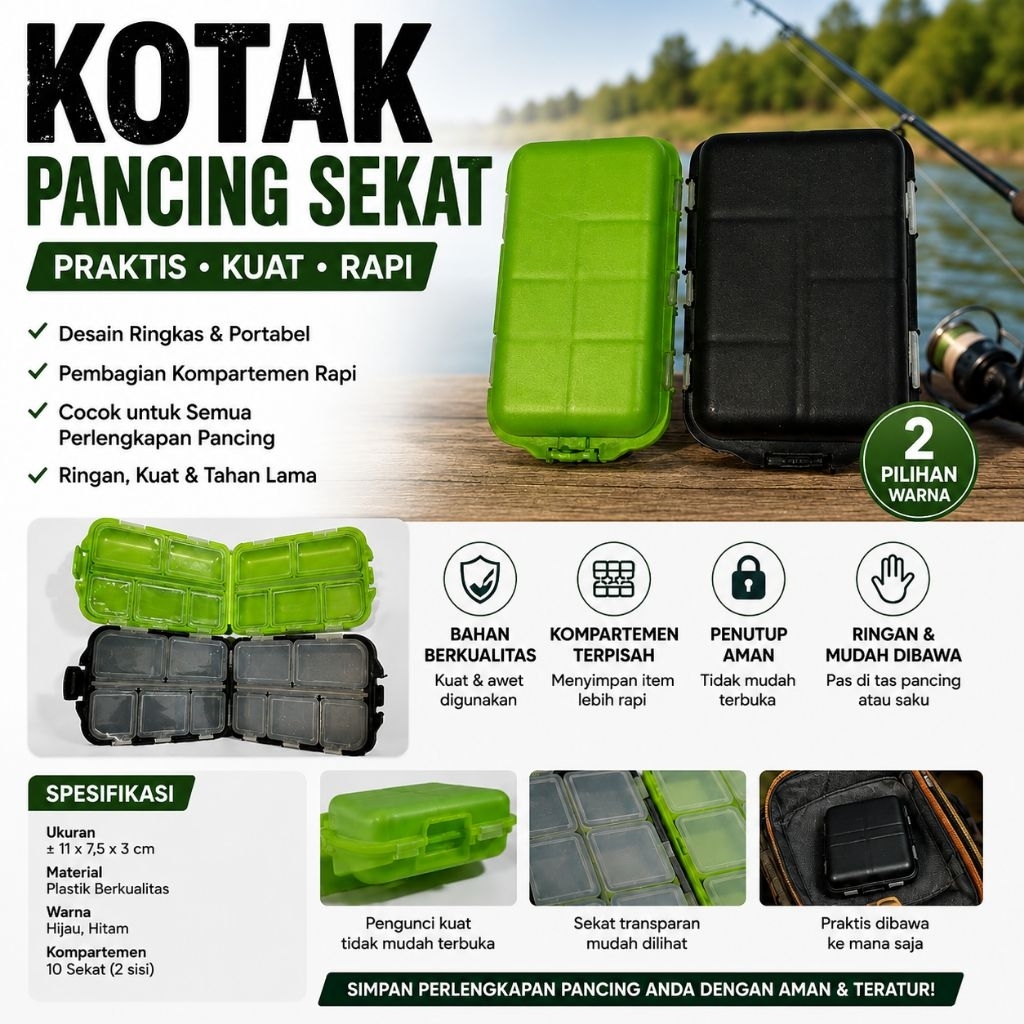 KOTAK PANCING SEKAT MINI| KOTAK PANCING SEKAT | ASESORIS PANCING