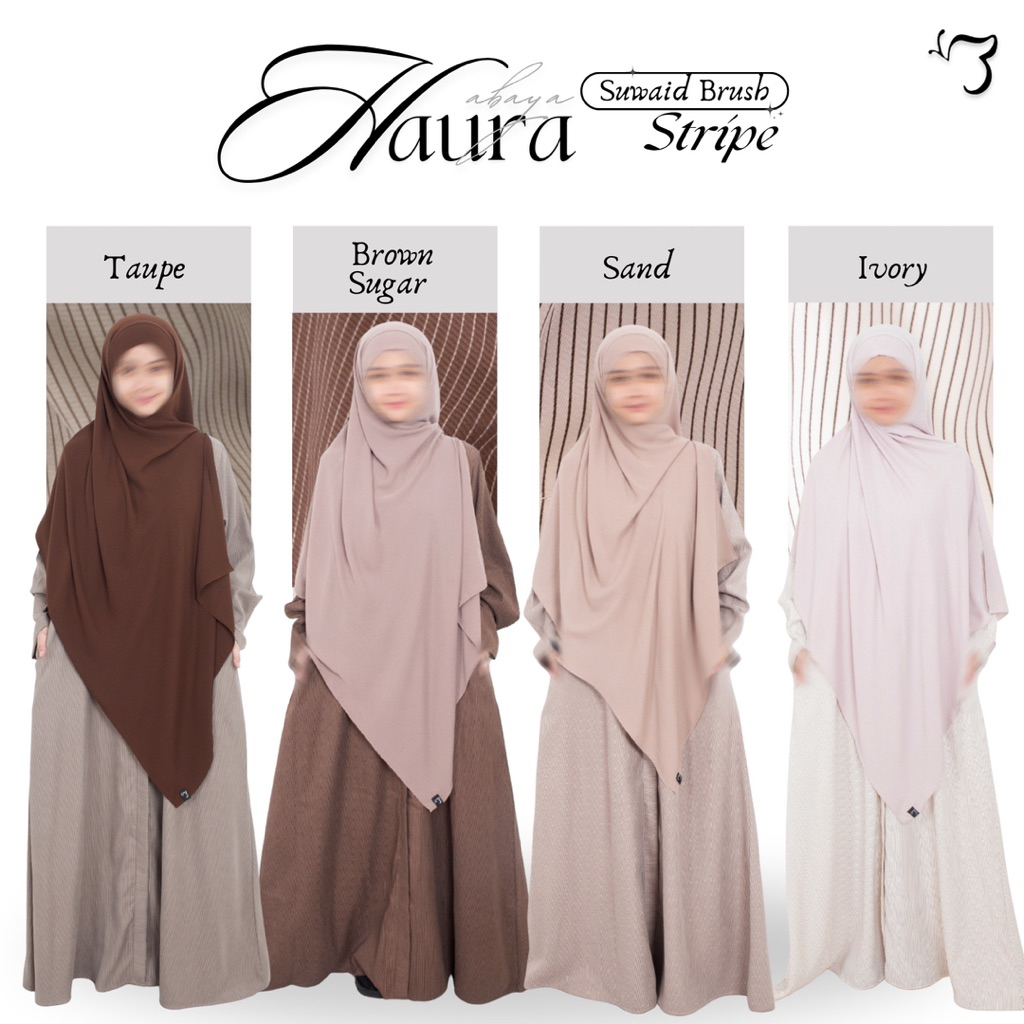 Bonavista - Abaya Haura (2 size) Abaya stripes Abaya suwaid brush
