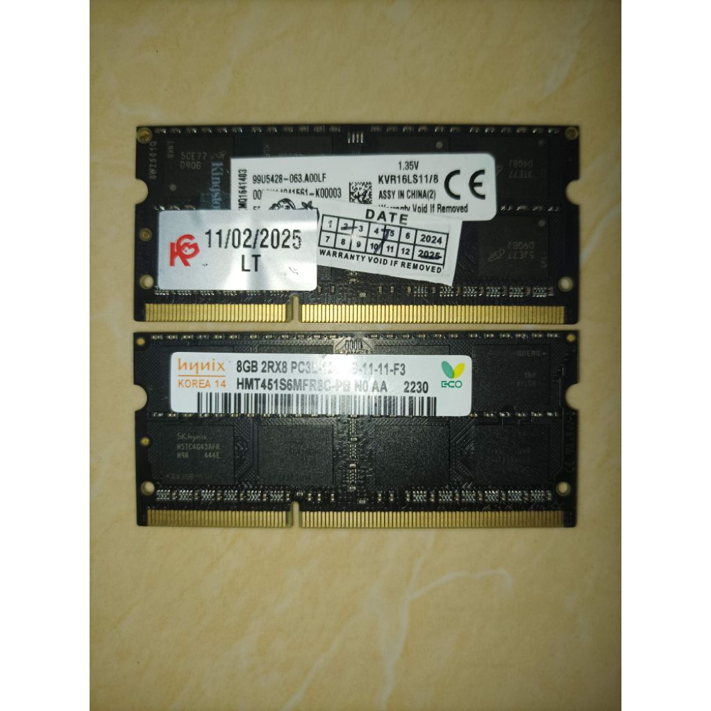 SEPAKET 16gGB RAM 8GBX2 DDR3L KINGSTON DAN HYNIX