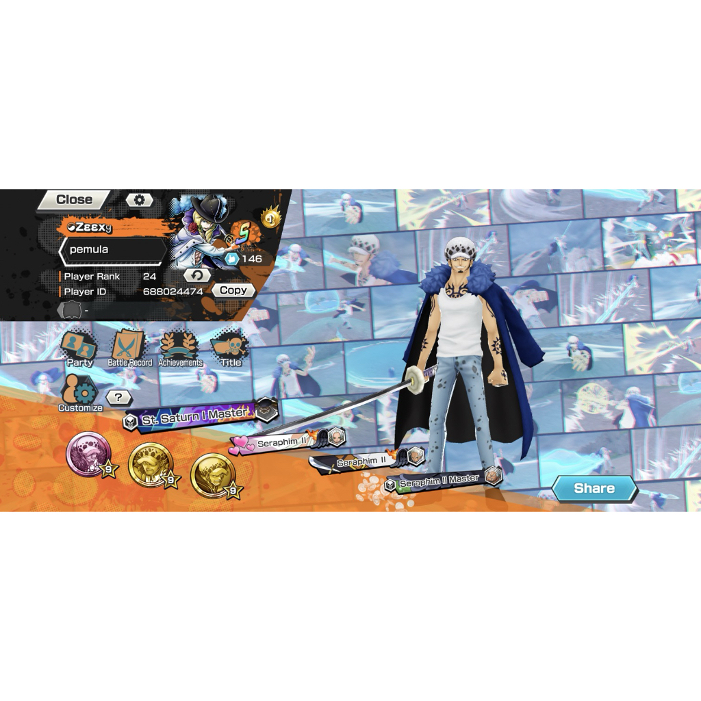 Akun one piece bounty rush 2 EX / Law Max 100+ ex liga SS Diamond