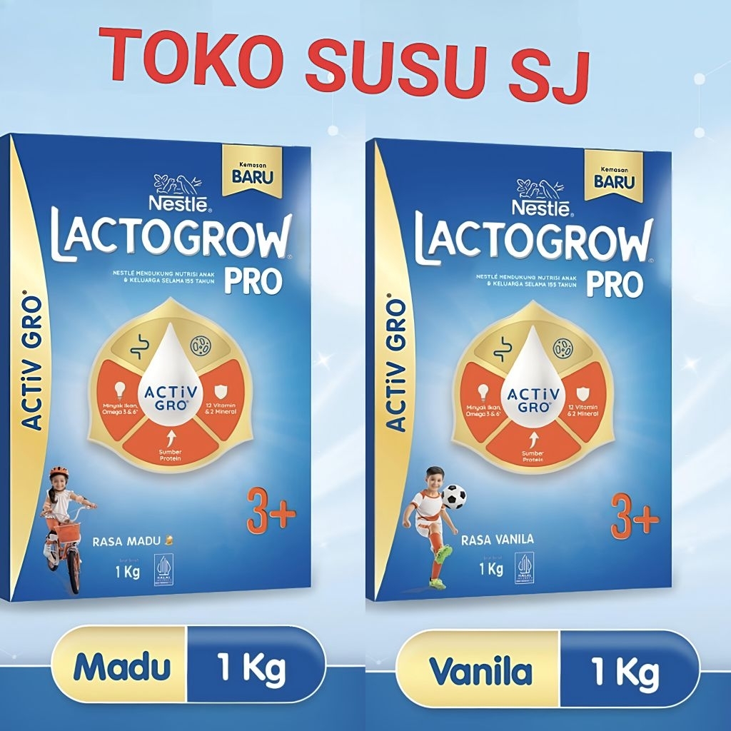 LACTOGROW 4 3 + VANILA MADU 1 KG/1KG/VANILLA/LACTOGEN/3+/NESSTLE/1000 gram