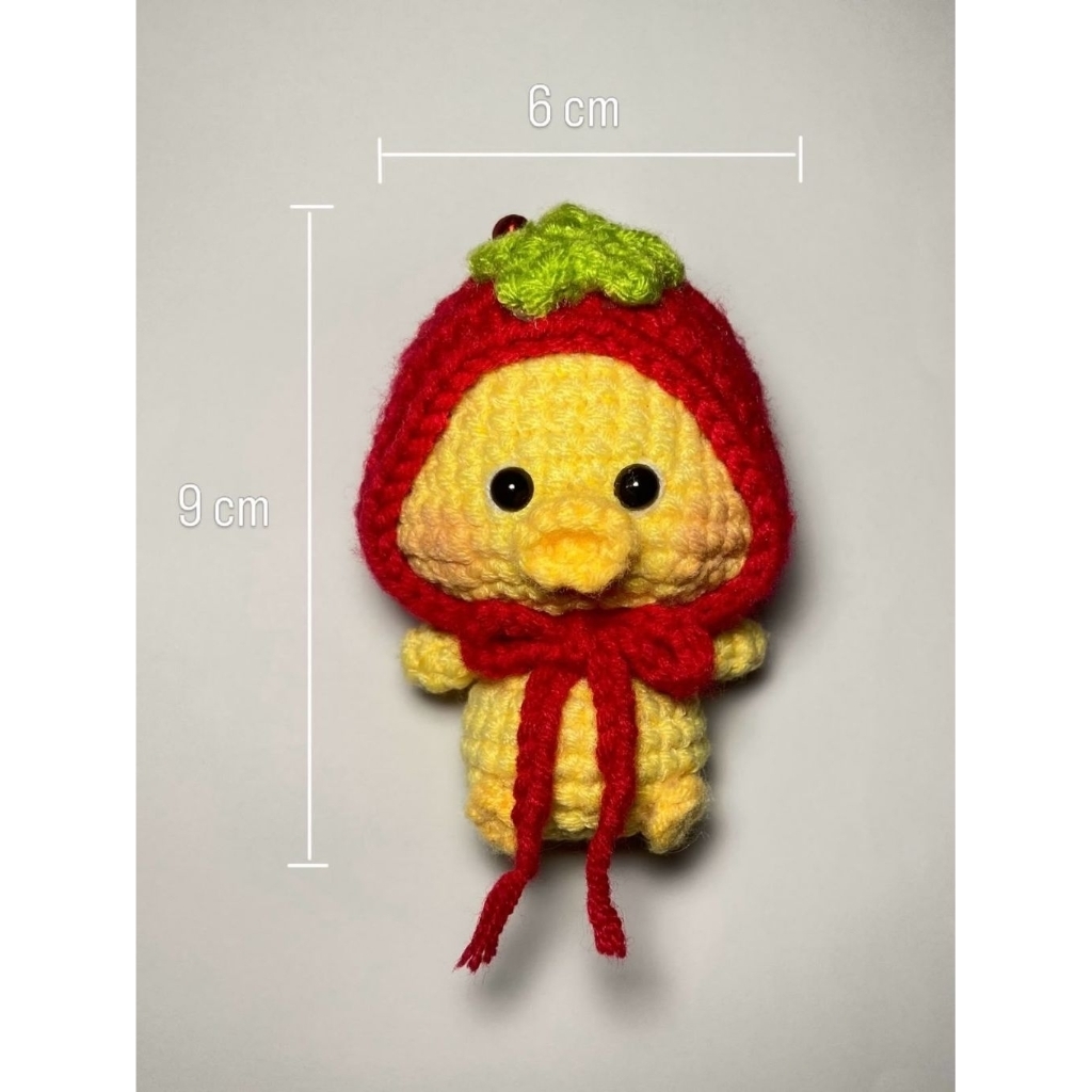 amigurumi duck with hat crochet keychain [fluffy crochet]