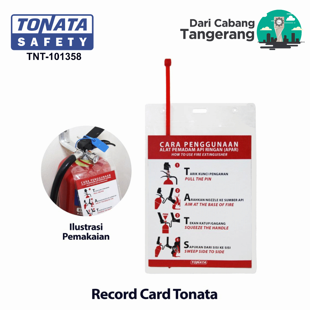 Kartu Pengecekan APAR Tonata / Record Tag Card / Checklist / Kartu Pemeriksaan Tabung Pemadam Api / 