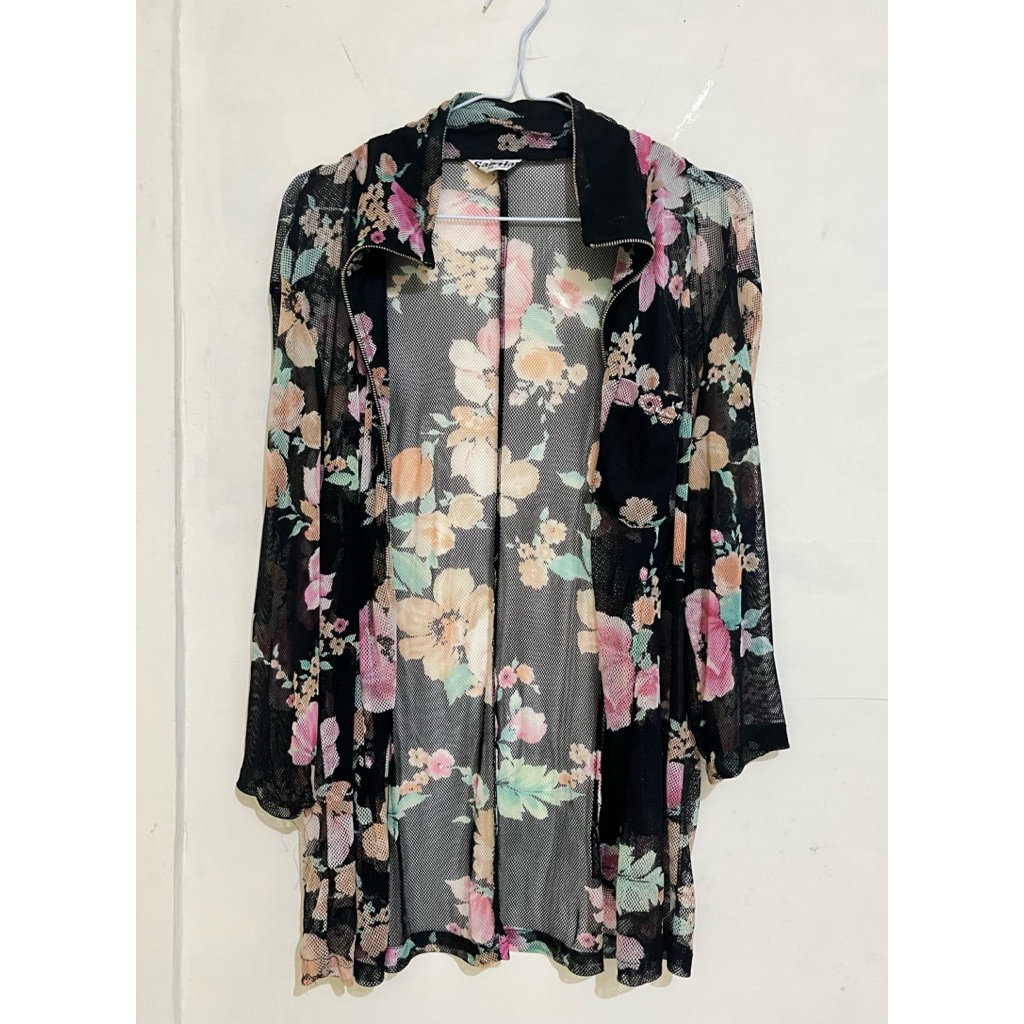 preloved cardigan bunga / cardigan pantai