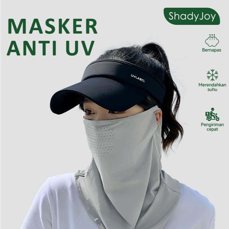 ShadyJoy Masker pelindung UV, kain kasa leher pelindung matahari dari sutra es