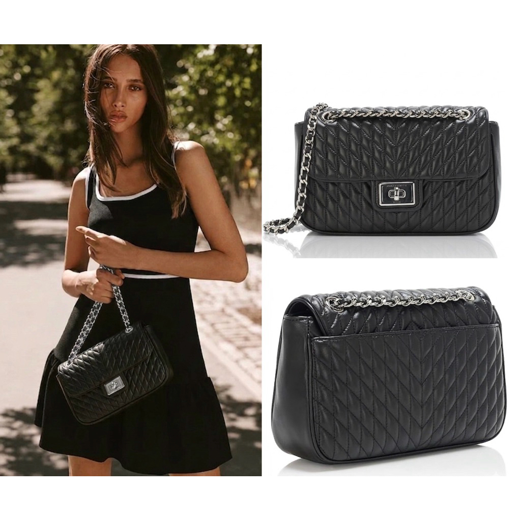 KARL LAGERFELD PARIS Agyness Leather Shoulder Bag (26x16)