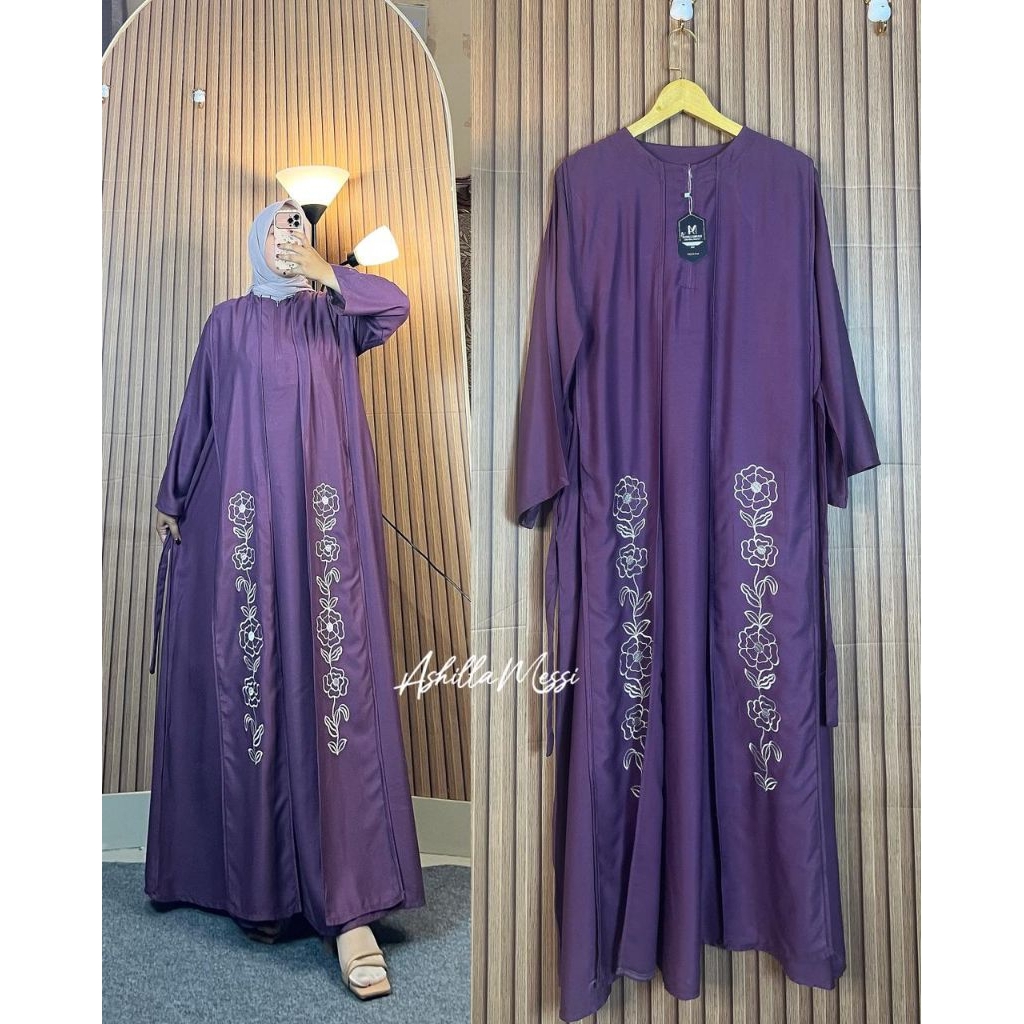 NEW  GAMIS BORDIR DOUBLE LAYER BAHAN KATUN TWILL PREMIUM ORI ASHILLA MESSI