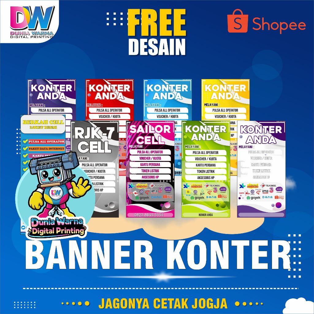 Spanduk Banner Konter / Banner Konter / Aksesoris Konter / Banner Murah / Spanduk Ukuran 50 x 100
