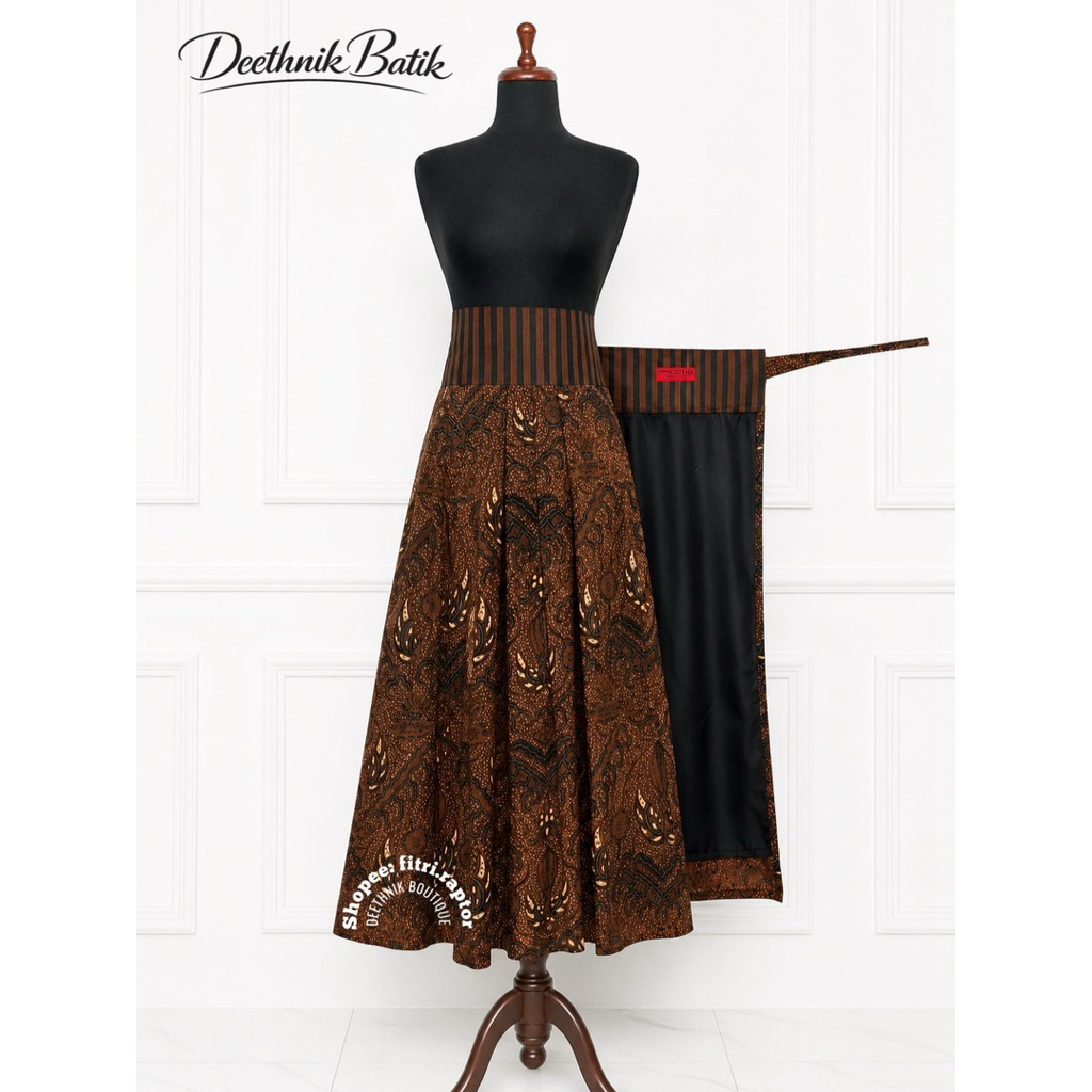 Rok Lilit Batik sogan mix lurik atbm rok lilit all size