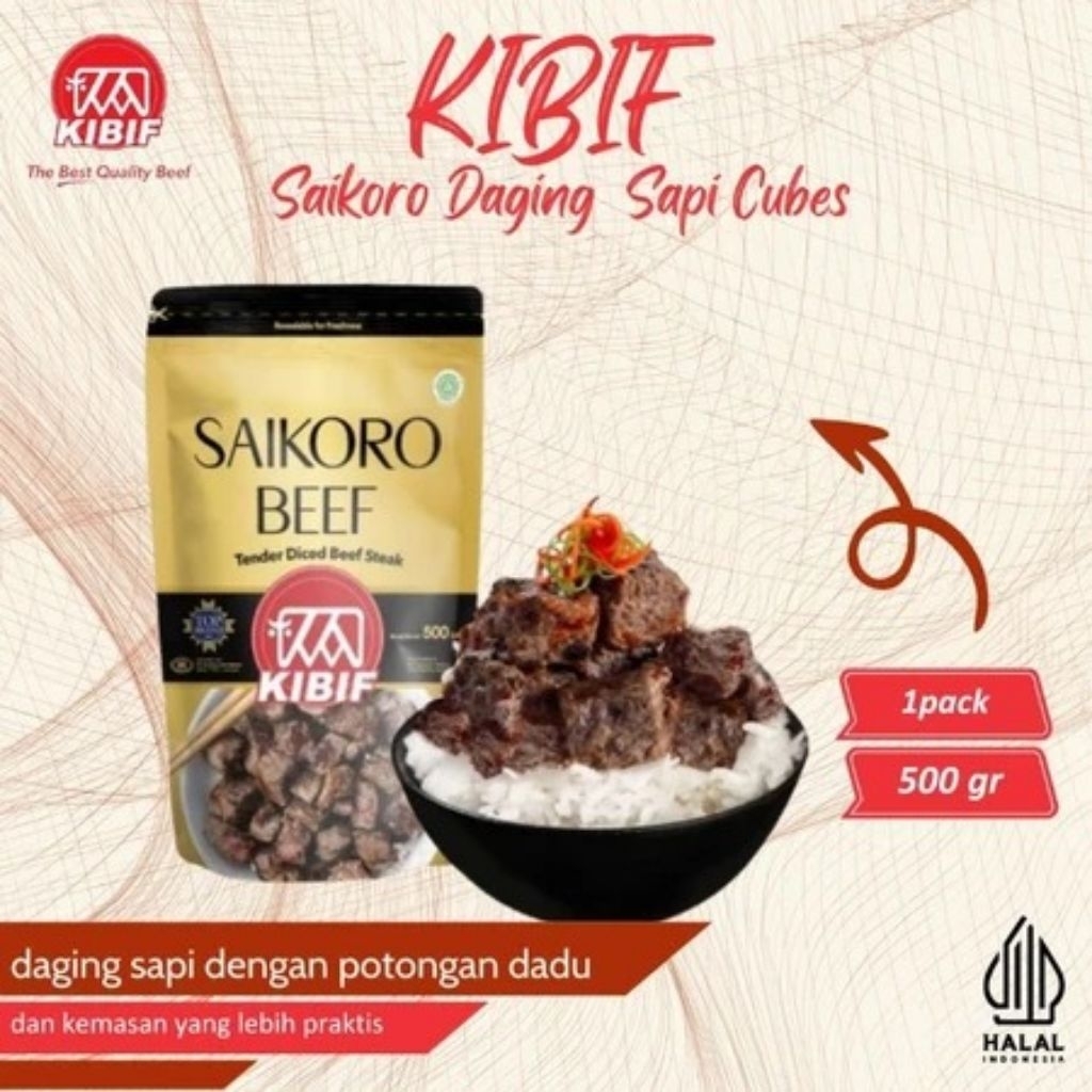 KIBIF Saikoro Beef Kemasan 500gr